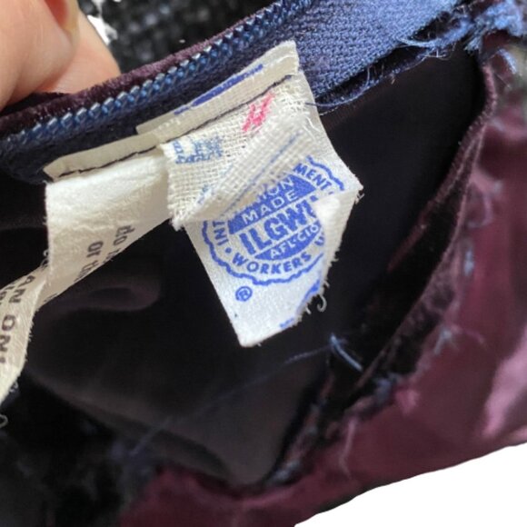 Vintage  60s 70s maxi velvet dress, aubergine big statement collar - Picture 5 of 13